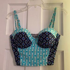 Long line bikini top